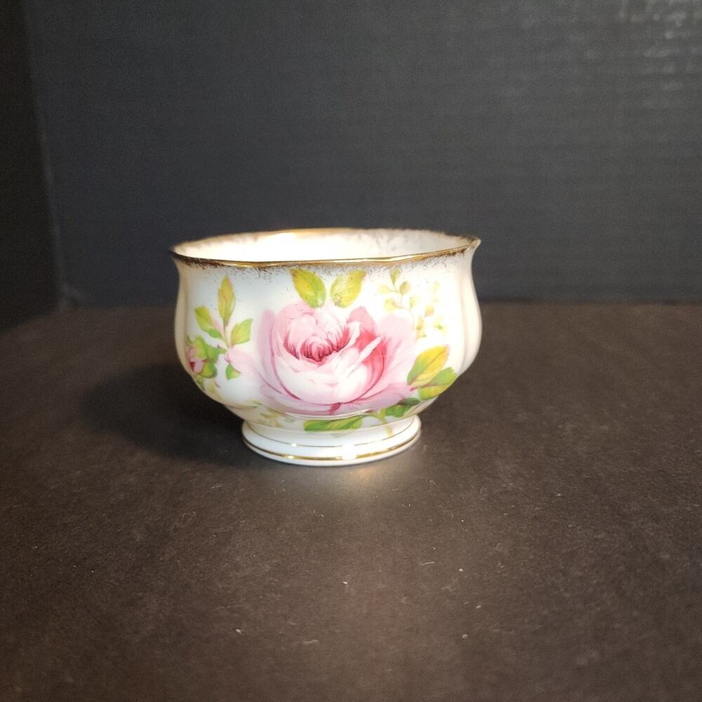 Royal Albert American Beauty Mini Open Sugar Bowl Pink Roses 2"×3" Bone China